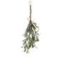 Artificial mistletoe hanging decoration with frosted leaves, festive home decor