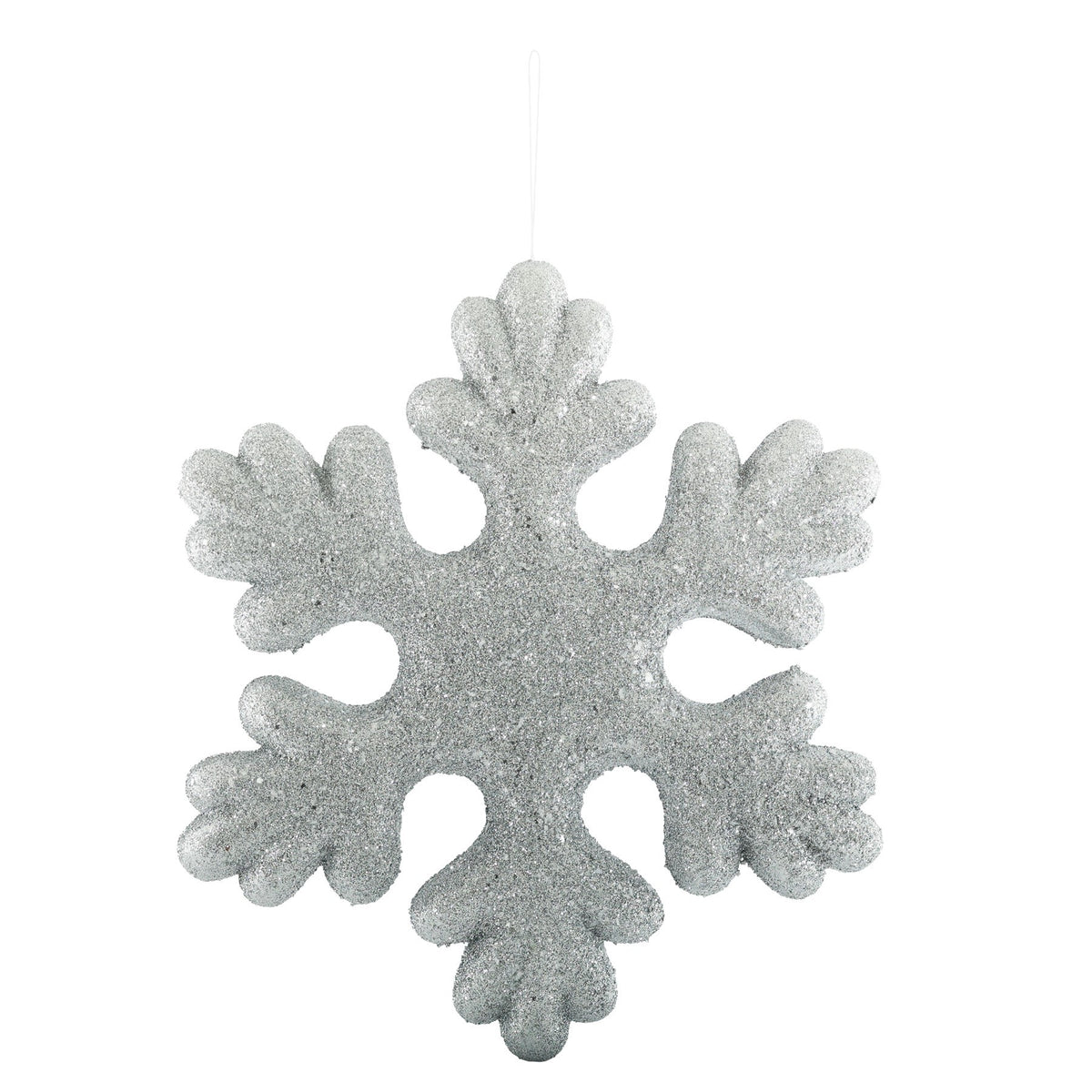 Discover the Silver Glitter Snowflake Hanging Decoration (36cm) at Bristow Direct