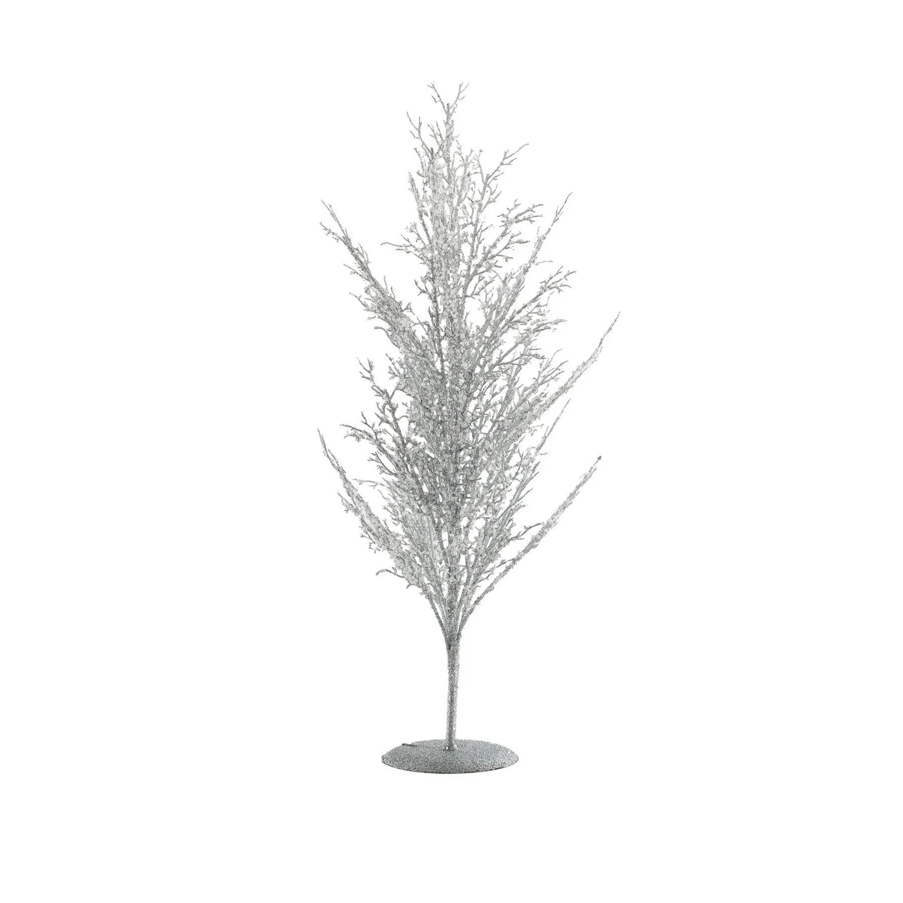Sparkly silver decorative tree for home décor and festive centerpieces