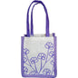 Jute Plant Bag - Floral Art Purple