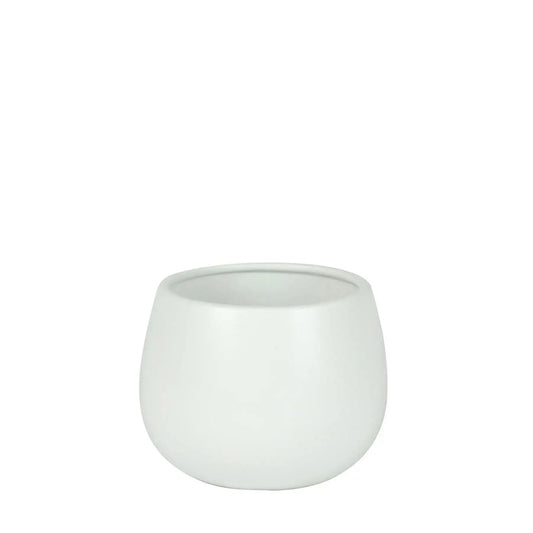 Hortus Matt White London Pot (12cm H x 13cm Dia)