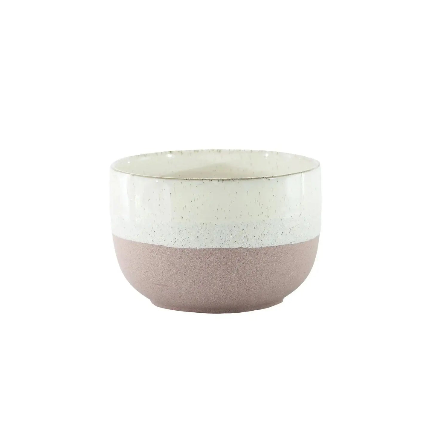 Hortus Pink and White Bordeaux Stoneware Pot (14cm H x 21cm Dia)