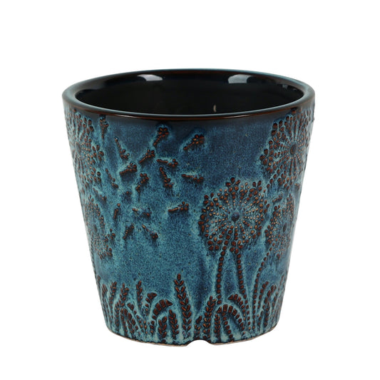Ice Blue Hortus Cairns Stamped Pot (20.5 x 19cm)