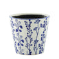 Hortus White &amp; Blue Perth Floral Pot (21.5cm H x 22cm Dia)