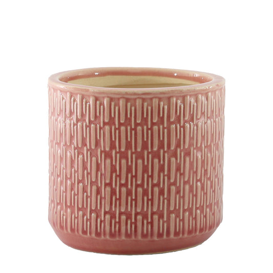 Hortus Salmon Pink Gosford Pot (22cm H x 22.5cm Dia)