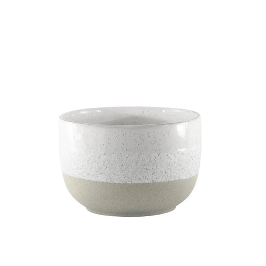 Hortus Grey and White Bordeaux Stoneware Pot (14cm H x 21cm Dia)