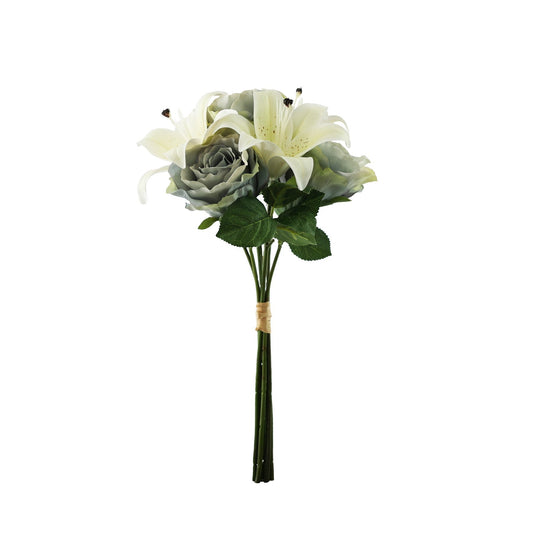 Essential Vintage Blue/Cream Lily Mix Bouquet