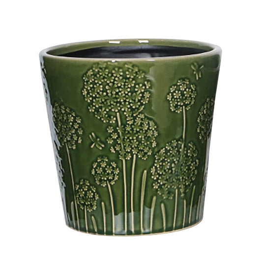 Hortus Dark Green Lithgow Seed Head Pot (19cm H x 20.5cm Dia)