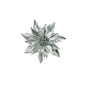 Metallic Clip Poinsettia - Silver - 20cm