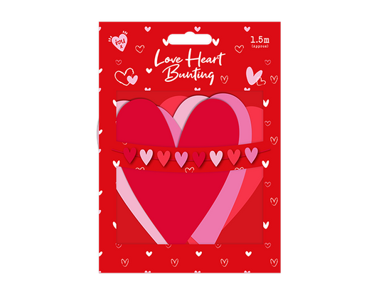 Valentines Love Heart Bunting (1.5m)