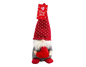 Plush gonk gnome with red heart, white beard, and red hat, festive home décor gift