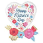Heart-shaped Happy Mother's Day sign with colorful floral decoration, home décor gift