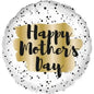 Happy Mother's Day gold and white balloon with black polka dots, perfect for gift and home décor