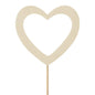 White Wooden Heart Pick