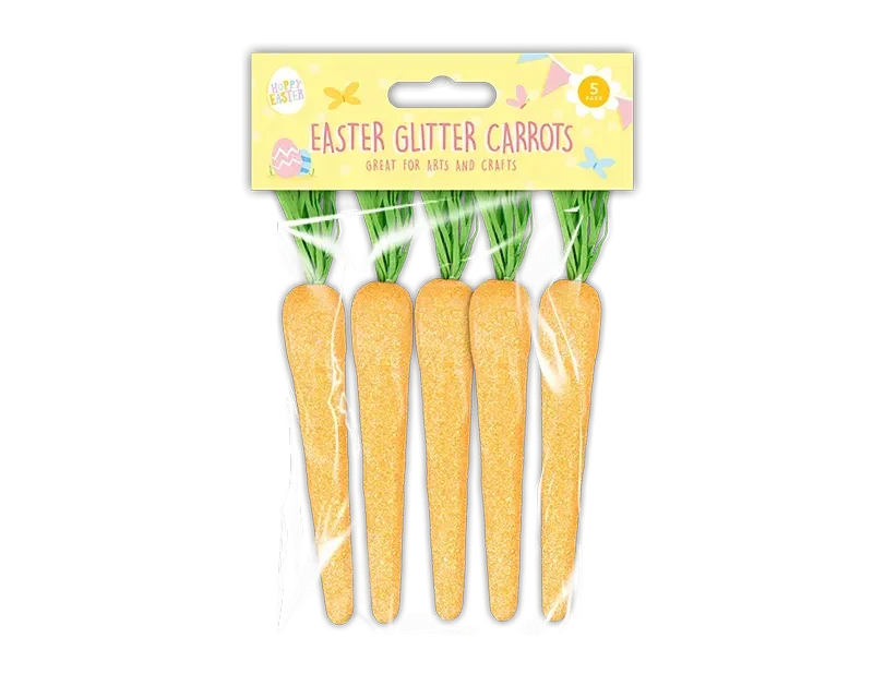Pack of 5 Easter Glitter Carrots