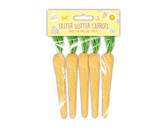Pack of 5 Easter Glitter Carrots
