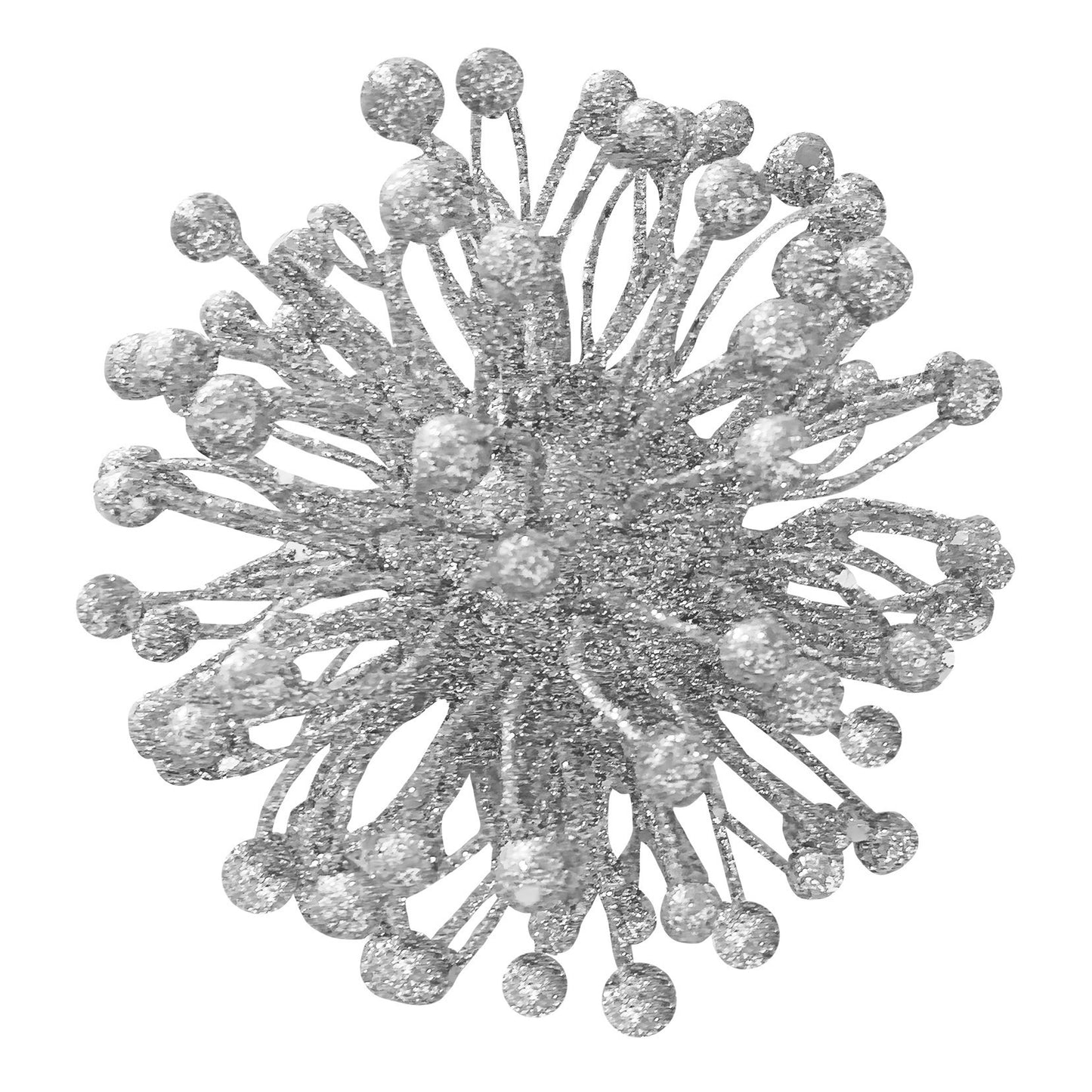 Discover the Silver Glitter Flower Pom Pom Hanging Decoration  at Bristow Direct