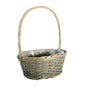Grey Wash Oval Woodchip Basket (32cm Dia)
