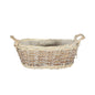 Woven wicker basket with handles, ideal for home décor or gift presentation