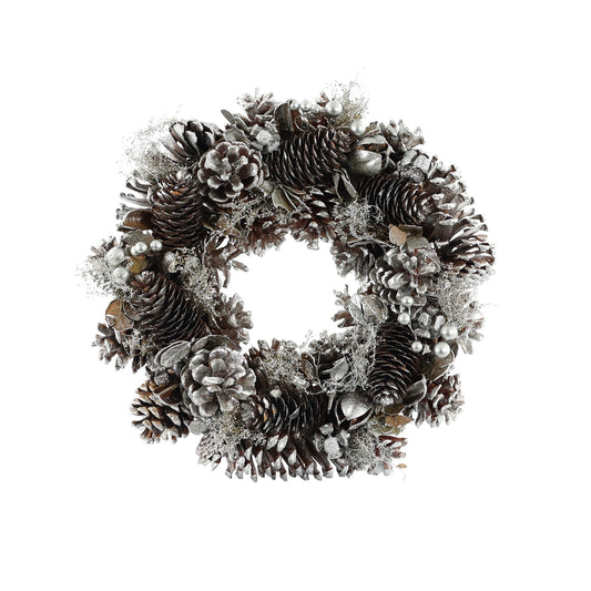 Discover the Silver Cones Berries Wreath (30cm) at Bristow Direct
