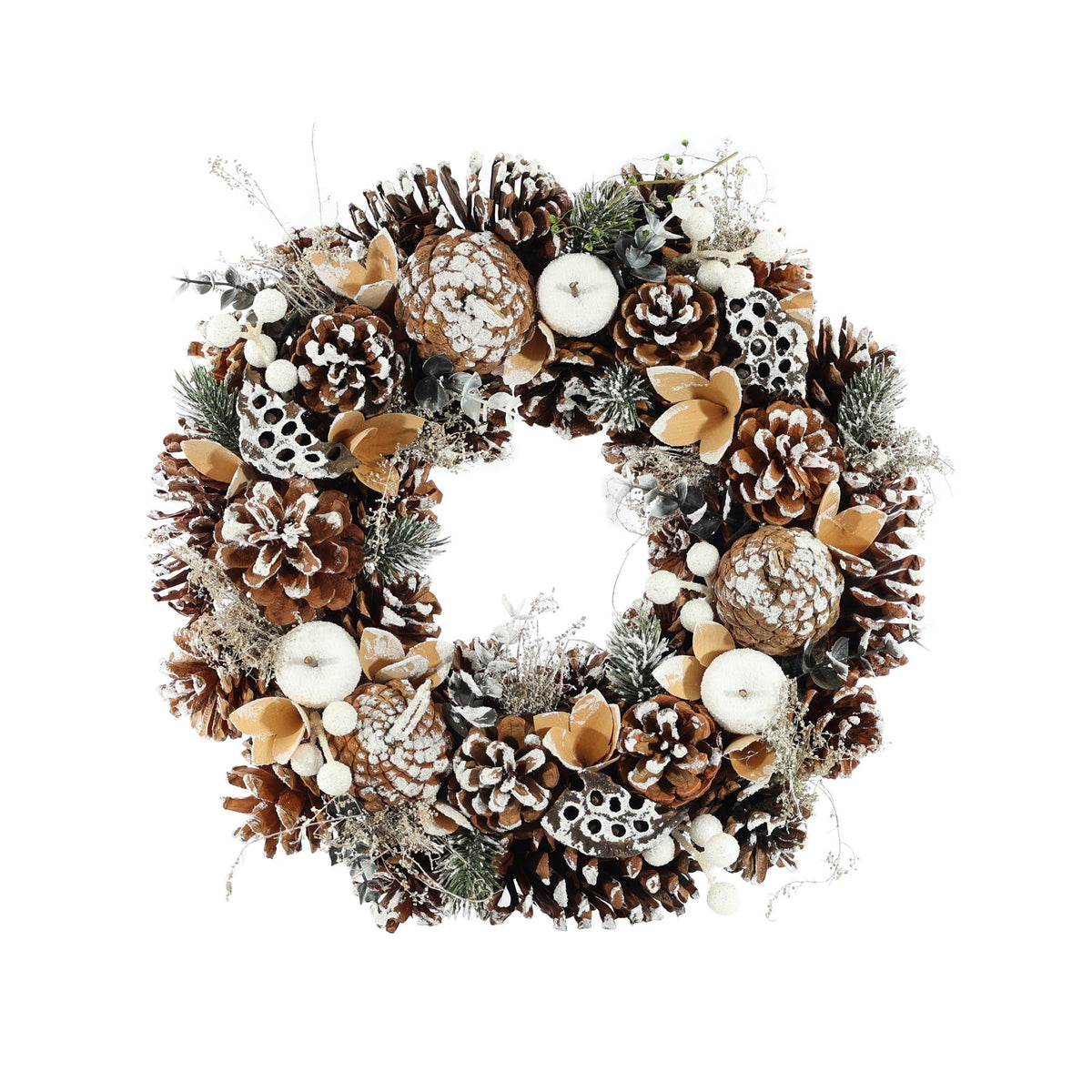 Discover the Snowy Cone Frosted Apple Wreath (36cm) at Bristow Direct