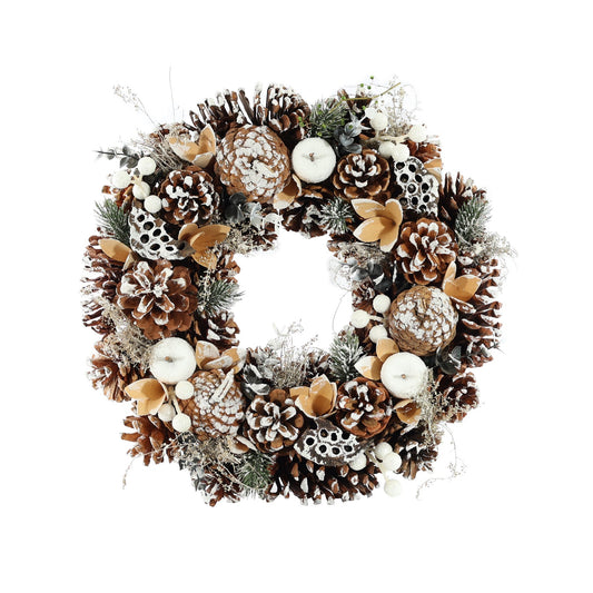 Discover the Snowy Cone Frosted Apple Wreath (36cm) at Bristow Direct