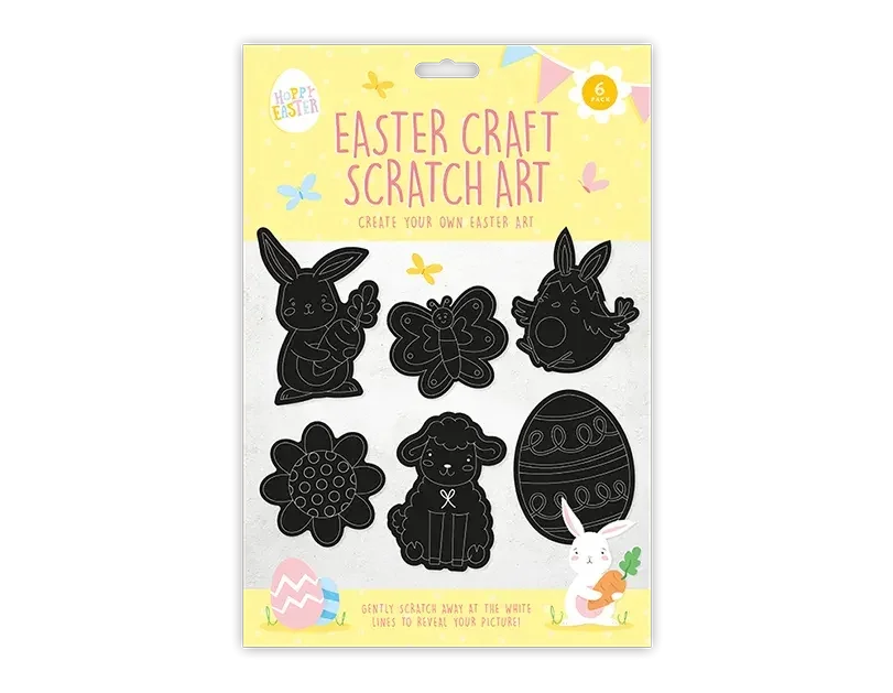 Pack of 6 Easter Craft Scratch Art