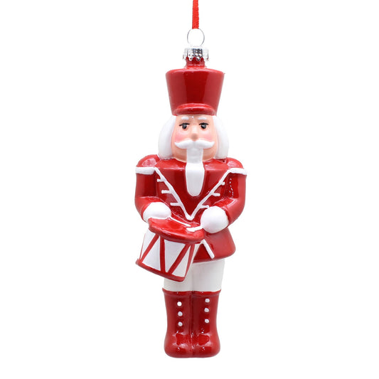 Discover the Red White Christmas Solider with Drum Hanging Ornament (15cm) at Bristow Direct