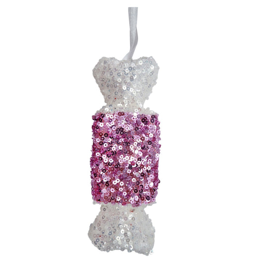 Discover the Pink White Sequin Candy Hanging (15cm) at Bristow Direct