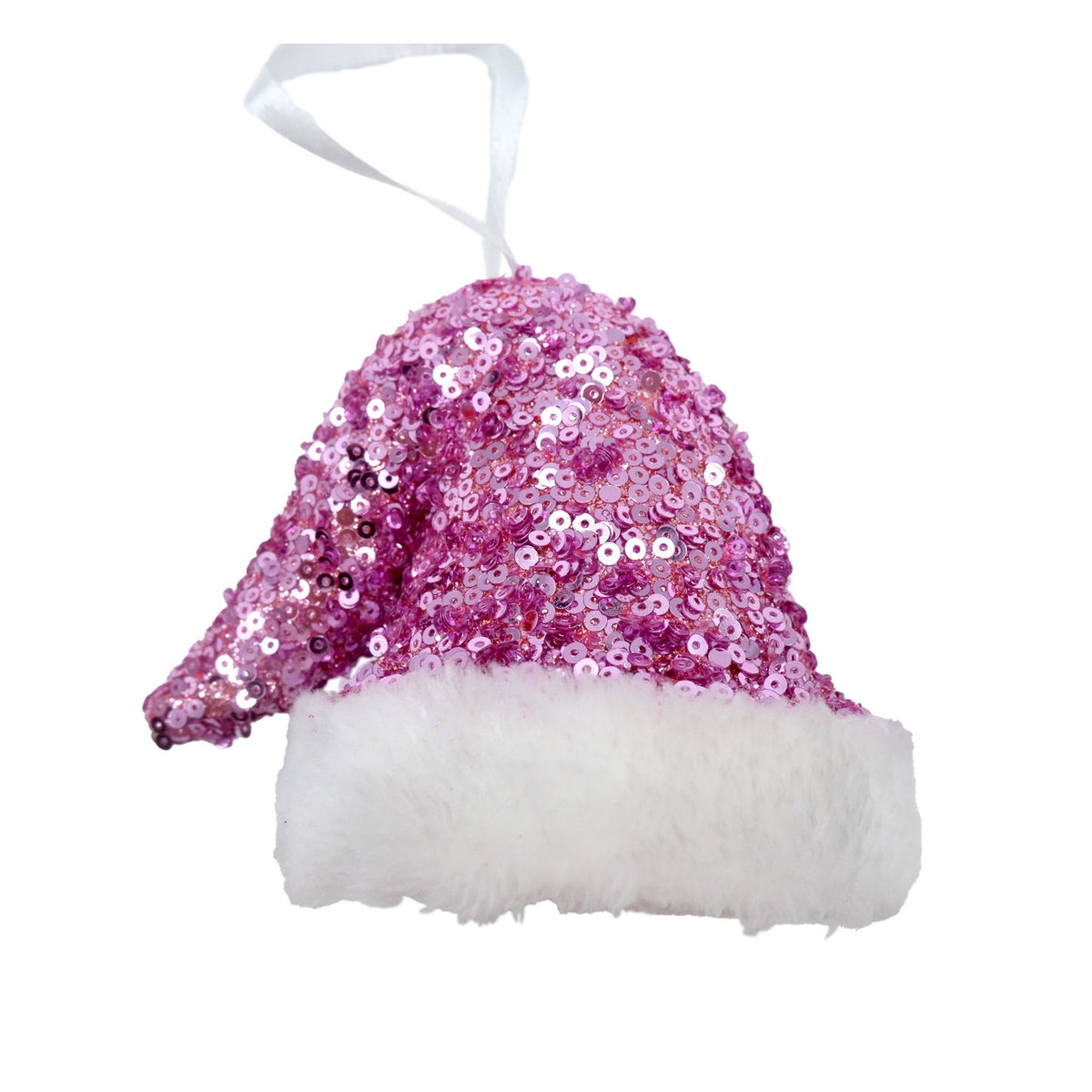 Discover the Pink White Sequin Hat Hanging Decoration (8cm) at Bristow Direct