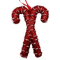 Red Tinsel Glitter Cross Candy Canes Hanging Decoration (17cm)