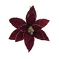 Poinsettia with Gold Glitter Edge Pick Maroon (30cm)