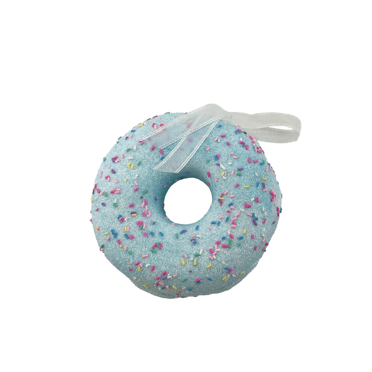Discover the Light Blue Glitter Donut Hanging Decoration (15cm) at Bristow Direct