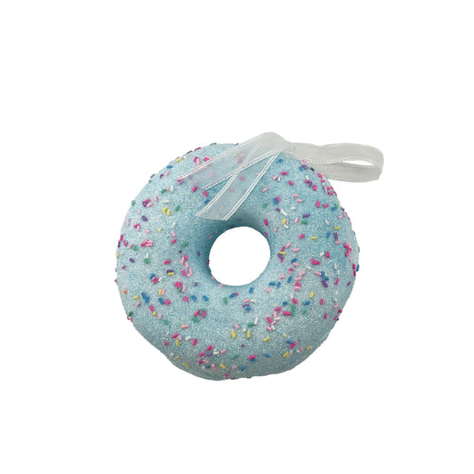 Discover the Light Blue Glitter Donut Hanging Decoration (15cm) at Bristow Direct
