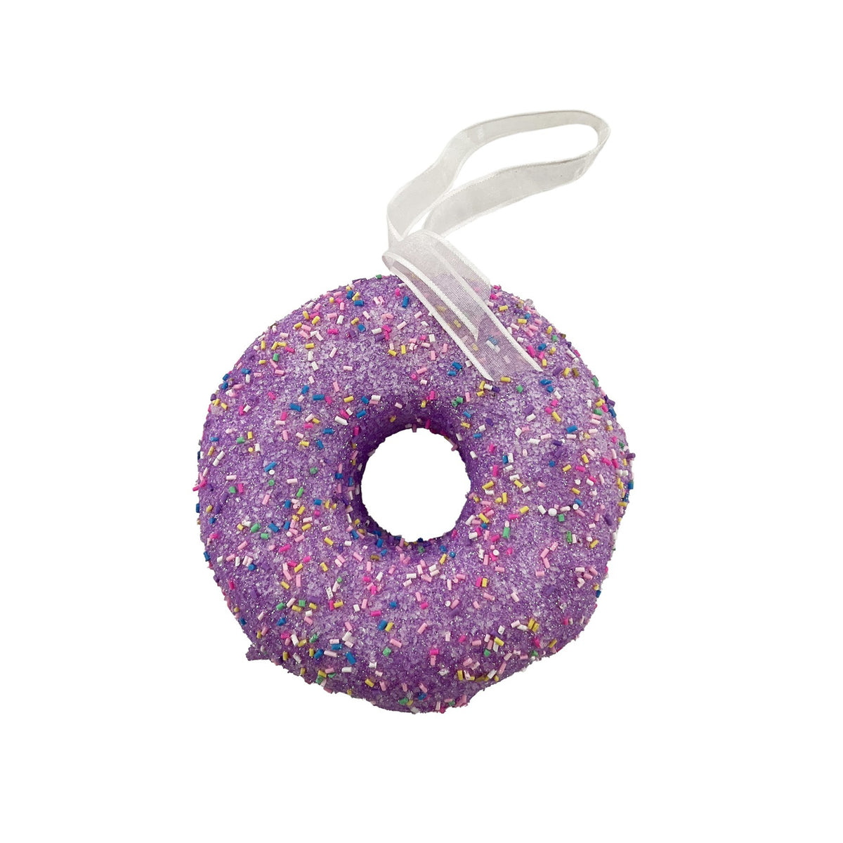 Discover the Lilac Glitter Donut Hanging Decoration (15cm) at Bristow Direct