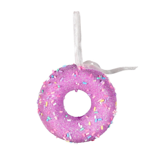 Discover the Lilac Glitter Donut Hanging Decoration (7cm) at Bristow Direct