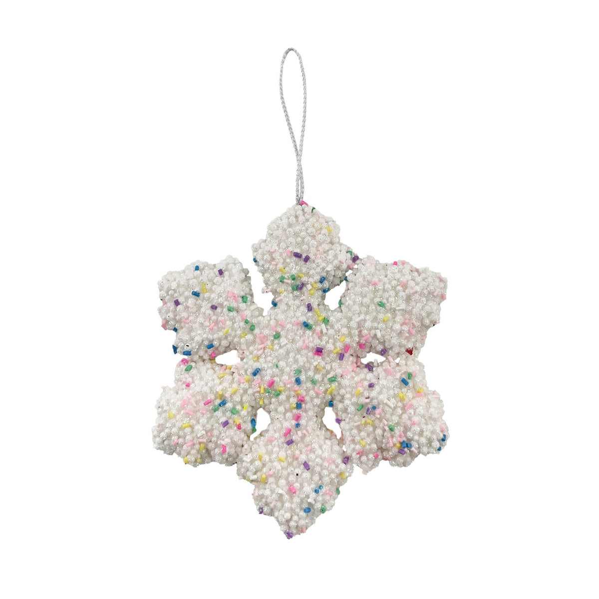 Discover the White Candy Snowflake Hanging Decoration (15cm) at Bristow Direct