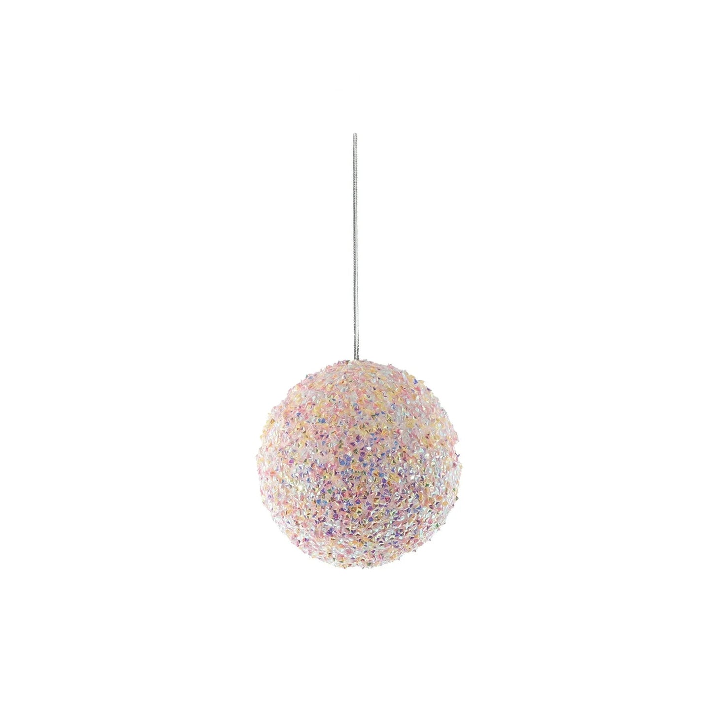 Pink Pastel Sparkle Bauble (10cm)