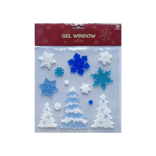 Winter Trees &amp; Snowflakes Gel Window Stickers