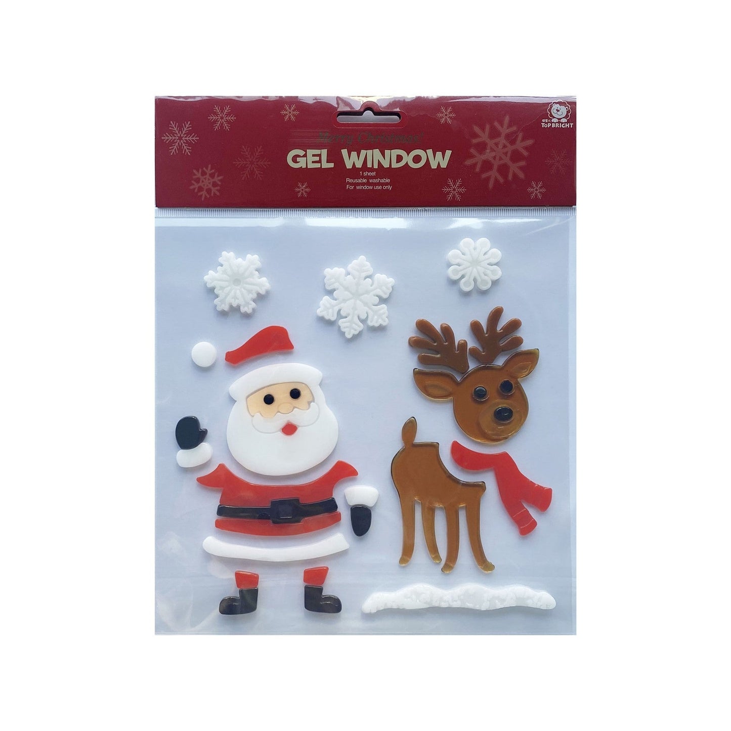 Santa &amp; Reindeer Gel Stickers