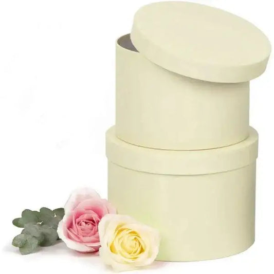 Set of 2 Hat Boxes - Cream