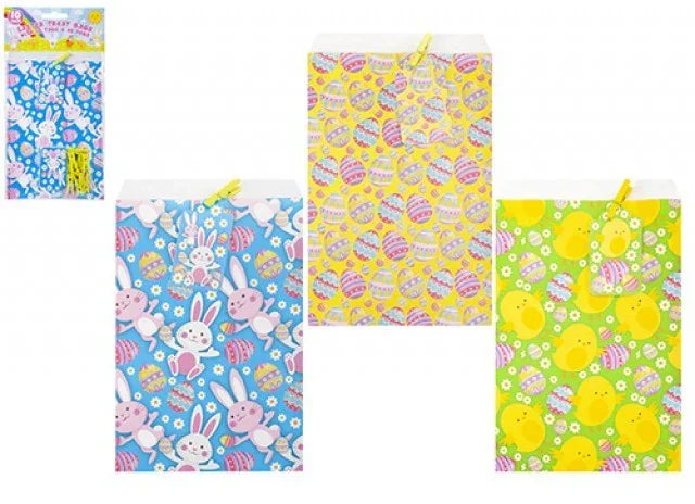 Pack Of 10 Mini Paper Easter Treat Bags With Pegs &amp; Tags