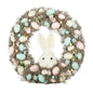 Easter Wreath with Pastel Eggs &amp; White Rabbit (43cm)