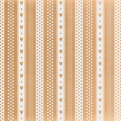 Natural Fancy Free Hearts Kraft Paper (50cm x 100m)