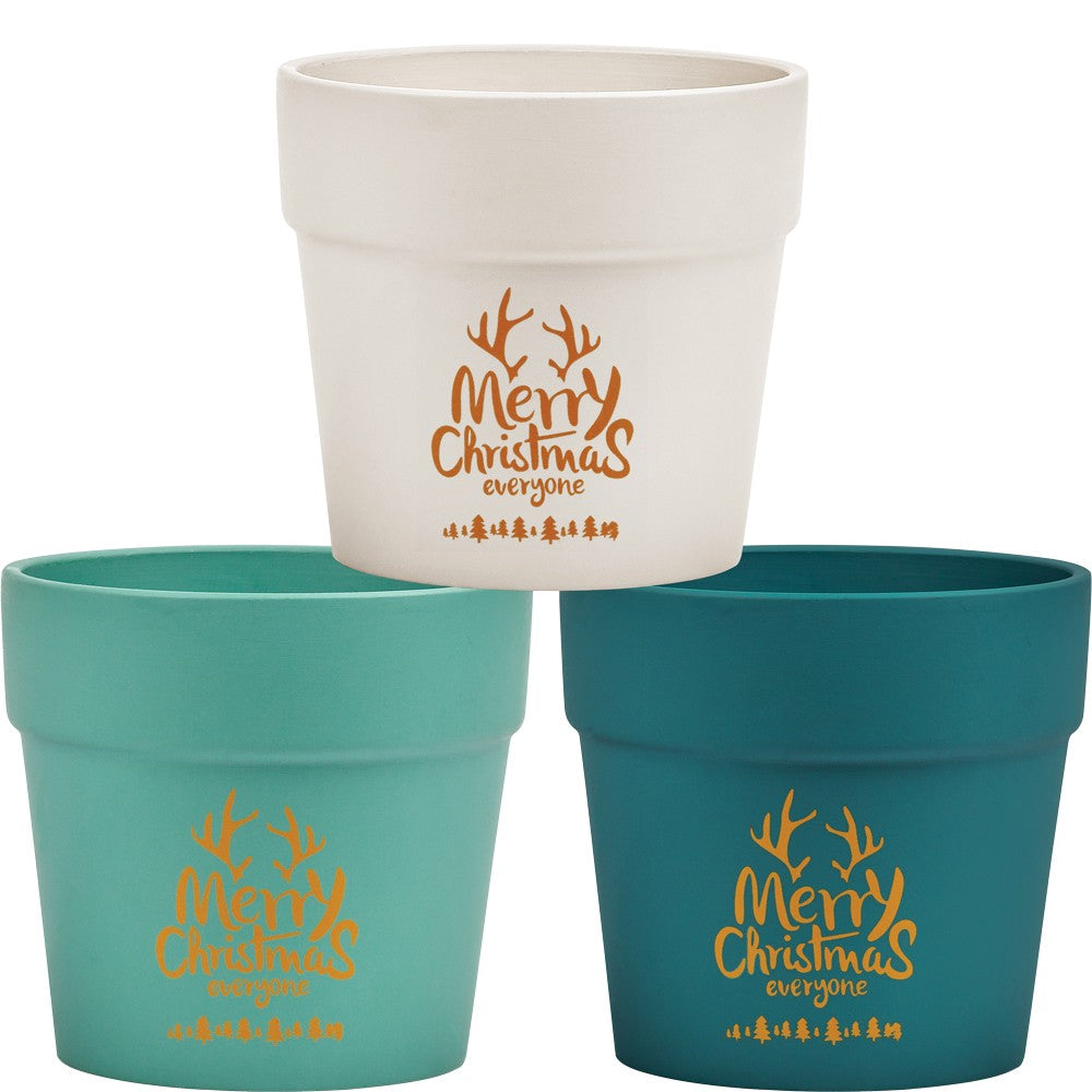 Merry Christmas Everyone! Ceramic Pot Trio