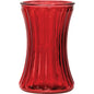 Red Pencil Pleat Glass Vase