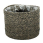 Natural and Black Jute Braided Rope Basket with Liner (25 x 20cm)