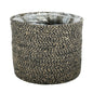 Natural &amp; Black Jute Braided Rope Basket with Liner (22 x 19cm)
