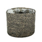 Natural and Black Jute Braided Rope Basket with Liner (19 x 16cm)