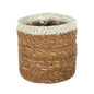 Natural and Silver Hogla Basket With Liner (16 x 16cm)